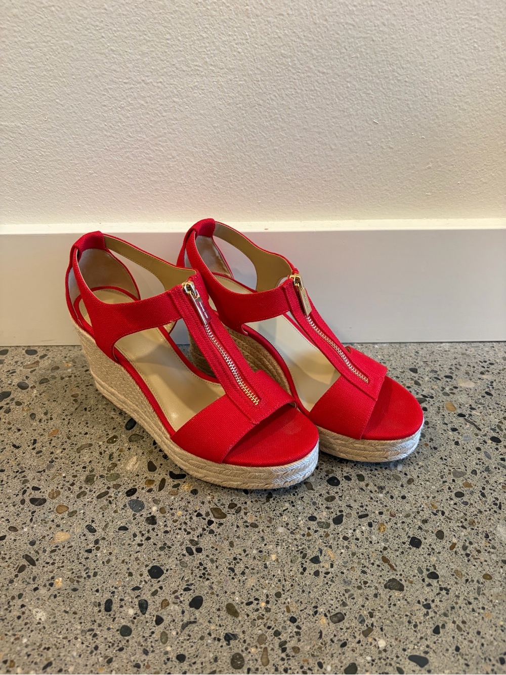 Berkeley Mid Leather Wedge Espadrille Heels